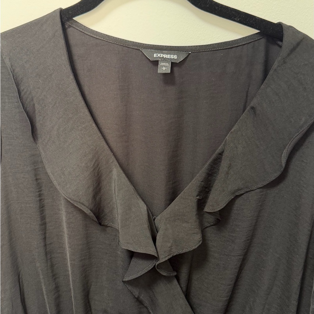 Express Black Ruffle Dress - Picture 2 of 5